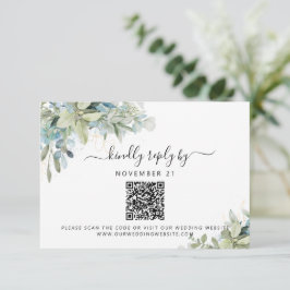 QR-kod Eucalyptus Greenery Bröllop OSA Kort