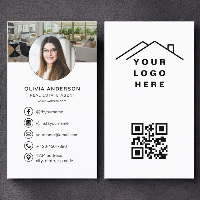QR-kod Fastighetsmäklare Foto Logotyp Visitkort (Skapare uppladdad)