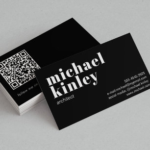 QR-kod fet modern minimalistisk professionell svar Visitkort