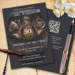 QR-kod Födelsedag Vin Tasting Party Inbjudningar