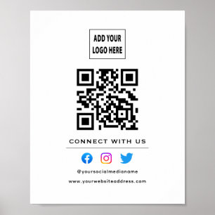 QR-kod följ genomsökning för att ansluta till USA  Poster