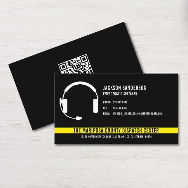 QR-kod för Akutet anpassningsbar Dispatcher Visitkort (Custom Dispatcher Emergency Services QR Code Business Card)