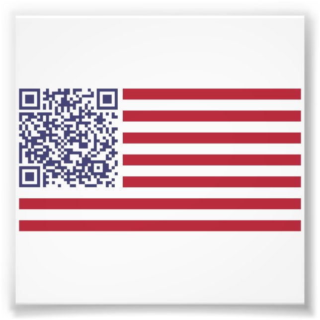 QR-kod för amerikansk Flagga Fototryck (Framsidan)