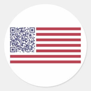 QR-kod för amerikansk Flagga Runt Klistermärke