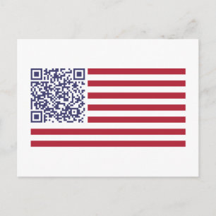QR-kod för amerikansk Flagga Vykort