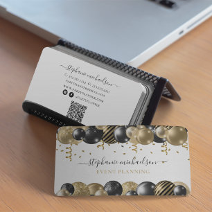 QR-kod för Black Guld i party Planner Black Visitkort