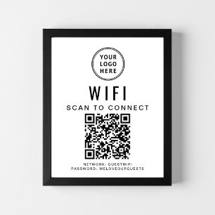 QR-kod för Business Logotyp WiFi Network Poster