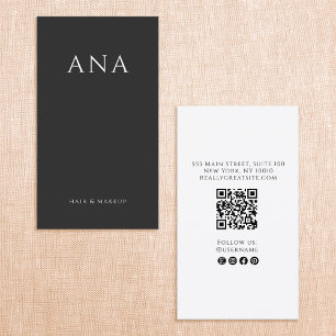 QR-kod för elegant Black Social Media Visitkort
