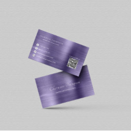 QR-kod för elegant Metall Midnight Connect med oss Visitkort