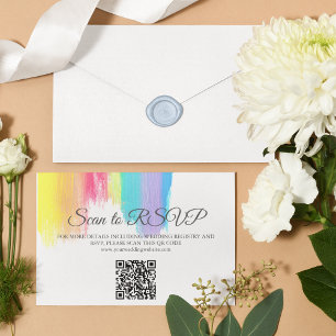 QR-kod för elegant Rainbow Bröllop webbplats OSA Kort