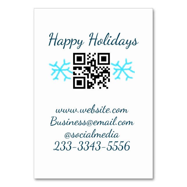 QR-kod för enkel anpassningsbar lägger till namnte Bordsnummer (Framsidan)