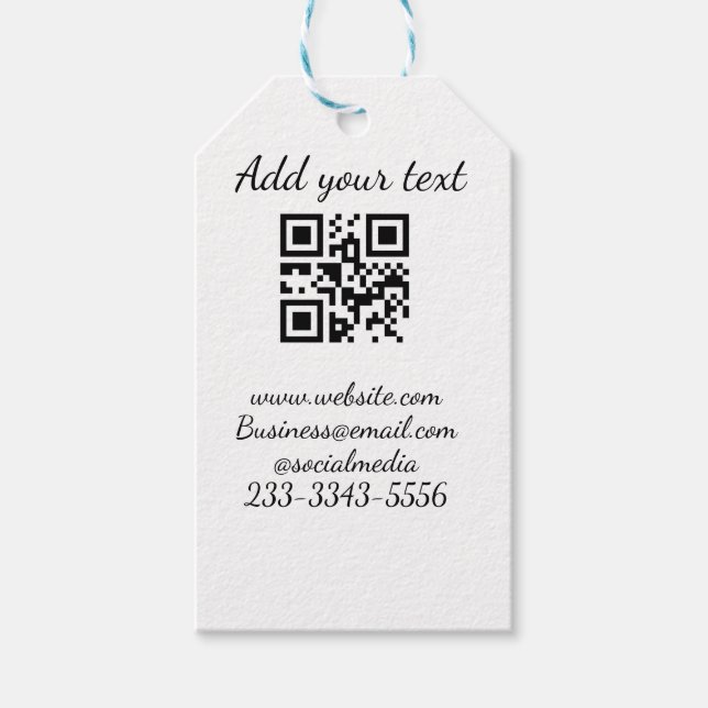 QR-kod för enkel anpassningsbar lägger till namnte Presentetikett (Framsidan)