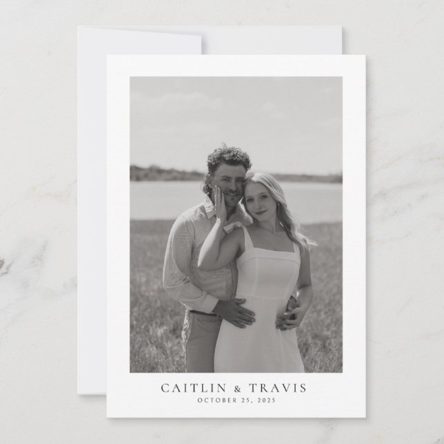 QR-kod för enkel bröllopsinbjudan på baksidan Inbjudningar (Framsida)