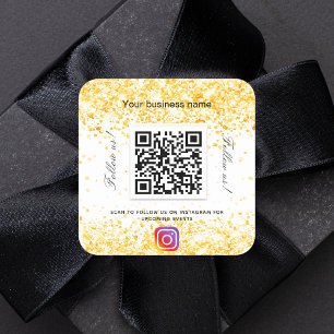 QR-kod för företag i guld Fyrkantigt Klistermärke