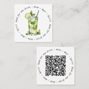 QR-kod för företagshändelse Mojito Drink Voucher Fyrkantigt Visitkort