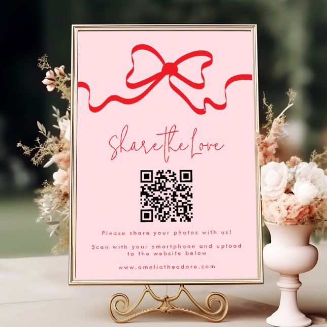   QR-kod för foto av Kärlek Red Bow Bröllop Poster (Skapare uppladdad)