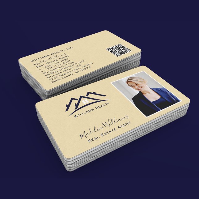 QR-kod för foto i guld Real Gods Agent Visitkort (Skapare uppladdad)
