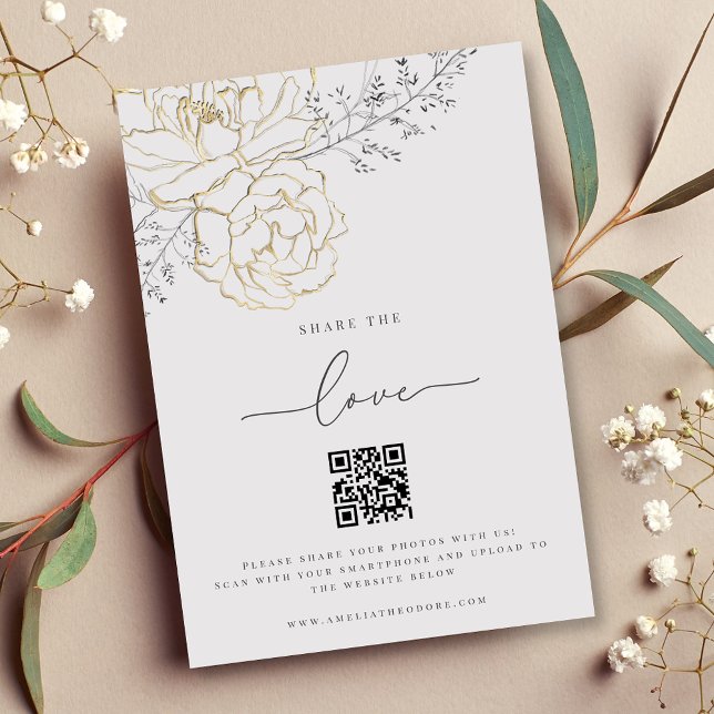   QR-kod för foto i Kärlek Elegant bröllop Tilläggskort (Skapare uppladdad)