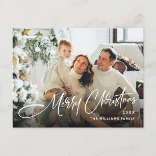 QR-kod för foto med elegant minimalist God jul Vykort