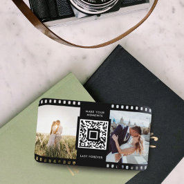 QR-kod för fotograf-film, svart, vitt foto Visitkort