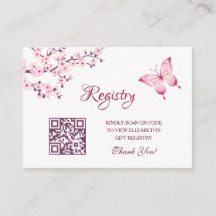QR-kod för gift-register | Butterfly Baby Shower