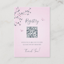 QR-kod för gift-register | Kokeshi Doll Baby Showe Tilläggskort