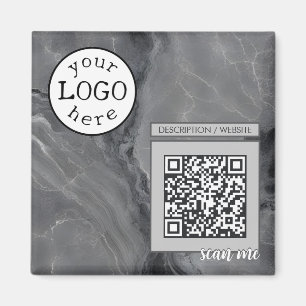 QR-kod för Grått-markör för Elegant för företag/hä Magnet