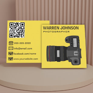 QR-kod för gultens moderna fotoskrivare Fyrkantigt Visitkort