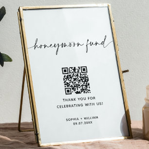 QR-kod för Honeymånfonden, minimalisttecken för Br Poster