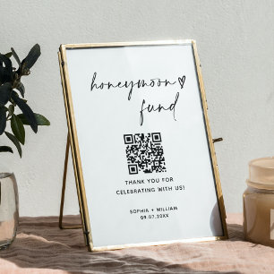 QR-kod för Honeymånfonden, minimalisttecken för Br Poster