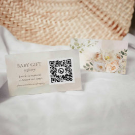 QR-kod för höstblommig baby shower-gåva Tilläggskort