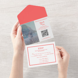 QR-kod för inbjudan till Photo Coral Wedding