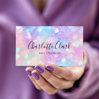 QR-kod för Iridescent Opal Glitter Visitkort