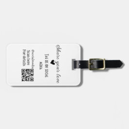  QR-kod för kärlek-sökning lägger till social-info Bagagebricka