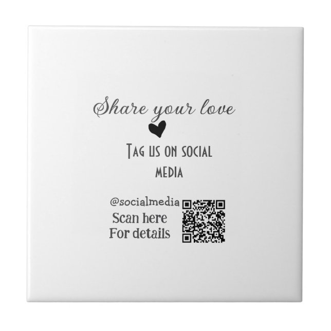  QR-kod för kärlek-sökning lägger till social-info Kakelplatta (Framsidan)