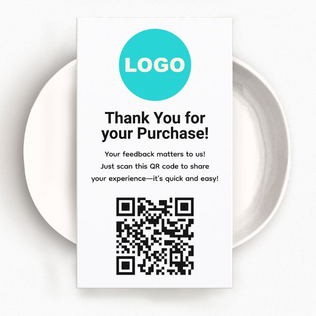 QR-kod för kundgranskning, Logotyp Visitkort (Thank you for you purchase QR Code Card Enclosure with Logo )