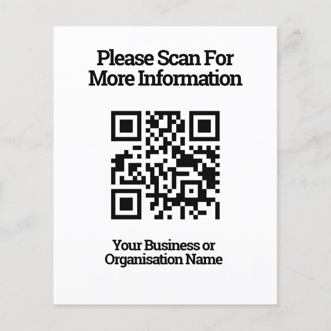 QR-kod för kundinformation på ett pappersark (Framsida)