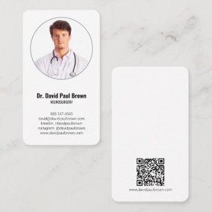 QR-kod för lodräts minimalistiska medicinska Dokto Visitkort