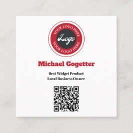 QR-kod för logotyp Social Media Fyrkantigt Visitkort