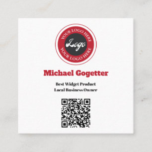 QR-kod för logotyp Social Media Fyrkantigt Visitkort