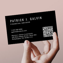 QR-kod för minimal Professionell, svart Visitkort