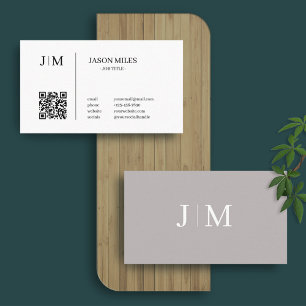 QR-kod för minimalistisk Initialer-Elegant Visitkort