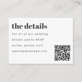 QR-kod för minimalt svartvitt Retro Personligt brö Tilläggskort