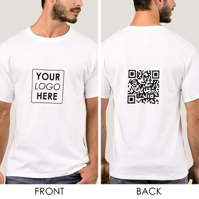 QR-kod för modern medarbetararbetsplats för Busine T Shirt (Business Logo QR Code Modern Employee Workwear T-Shirt)