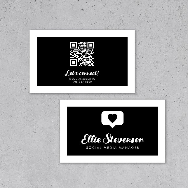 QR-kod för Monokrome Social Media Manager Visitkort (Social media manager business card template)