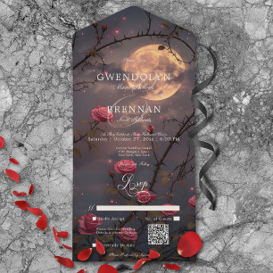 QR-kod för mörk Gothic Full Moon & Blood Röd ros