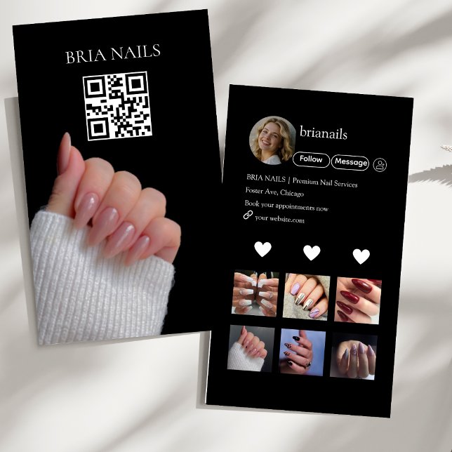 QR-kod för nageltekniker  Visitkort (Skapare uppladdad)