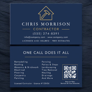 QR-kod för Navy Blue Construction Company Visitkort