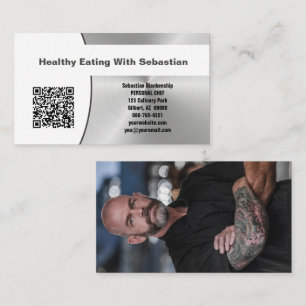 QR-kod för personlig Chef Brushed Anpassningsbar P Visitkort