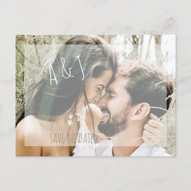 QR-kod för Photo Bröllop spara datum Meddelande Vykort (Framsida)